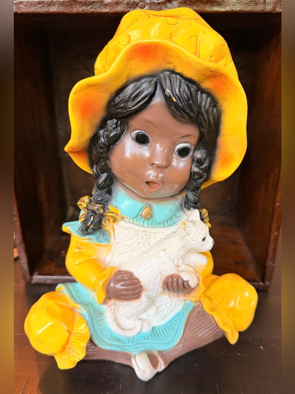 Vintage “Alice” 1974 Americana Chalk ware Statue